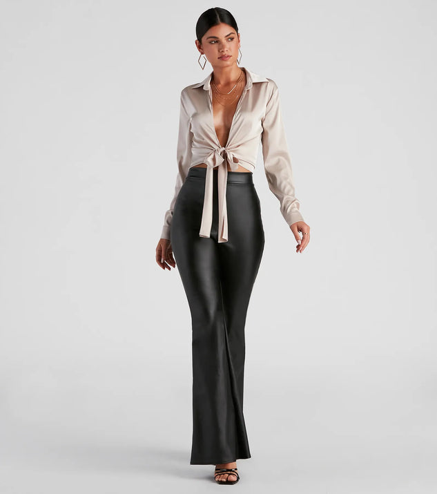 人気海外ブランドアイテム｜ファッション通販 So Sleek Satin Tie-Front Blouse | Windsor トップス