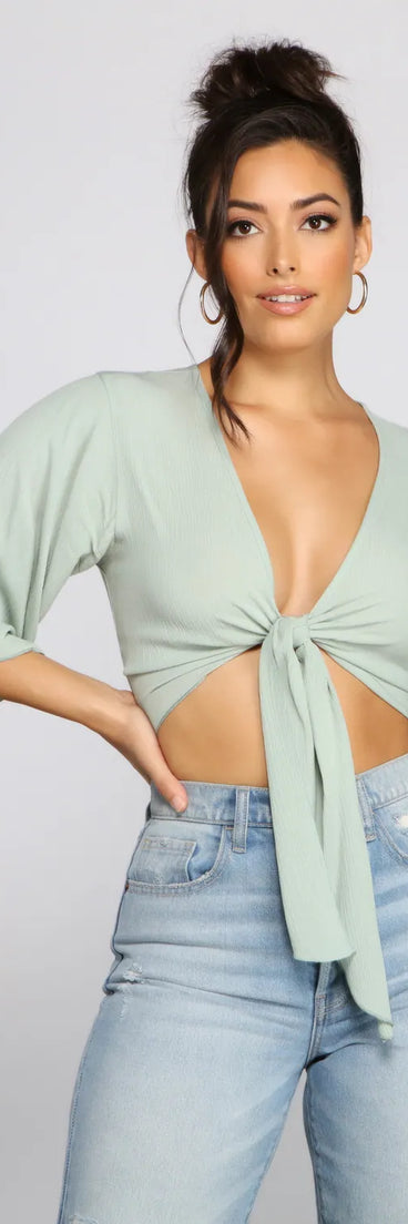 Take A Gaze Gauze Tie Front Top