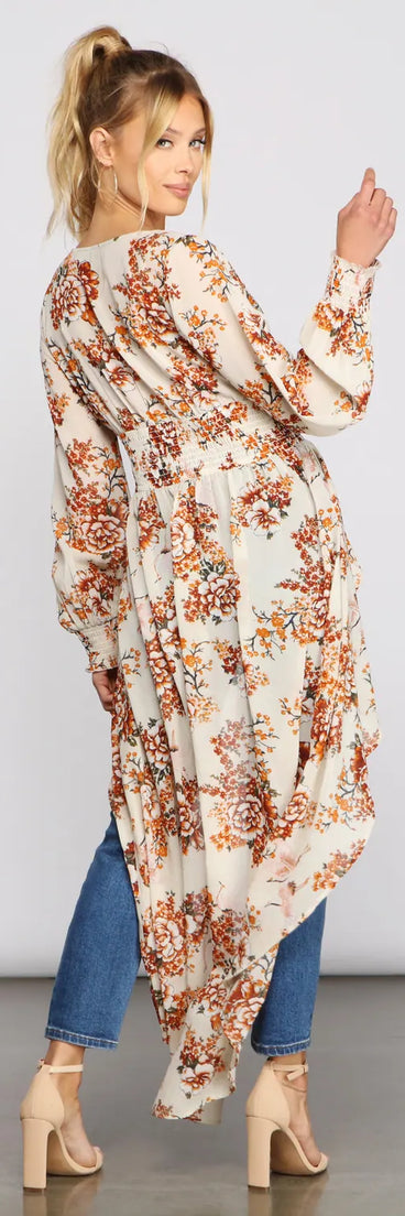 Beautiful Breezy Floral Chiffon Duster