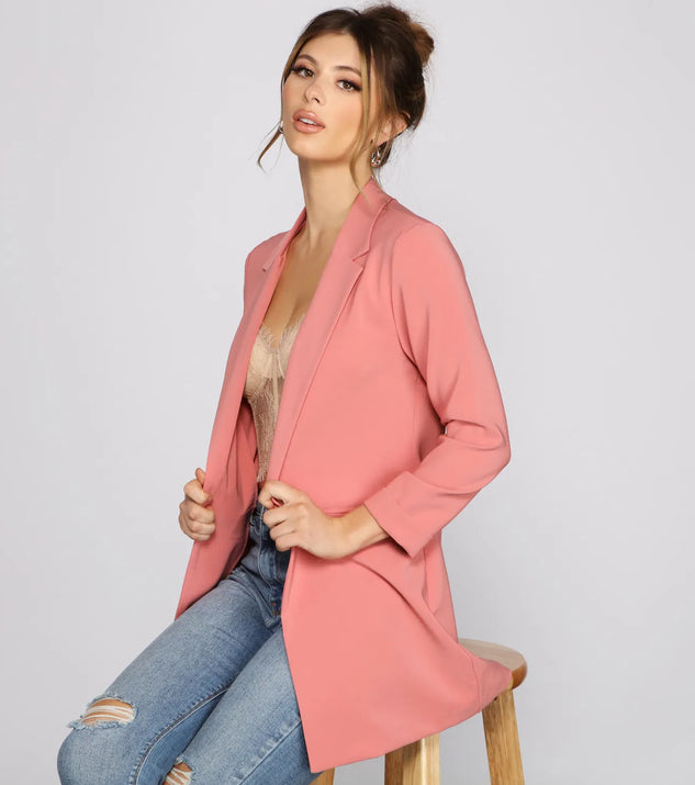 Level Up Cuffed Sleeve Boyfriend Blazer
