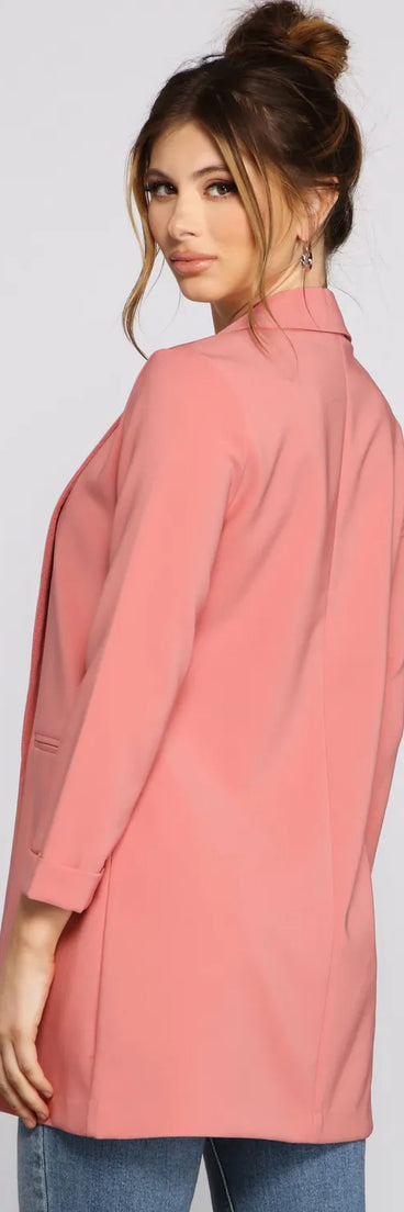 Level Up Cuffed Sleeve Boyfriend Blazer
