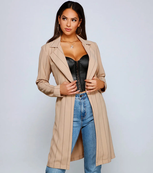 Striped For Style Trench