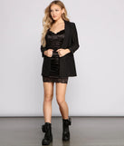 Poised and Polished Pinstripe Longline Blazer