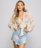 Brunch Ready Floral Tie-Front Top