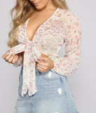 Brunch Ready Floral Tie-Front Top