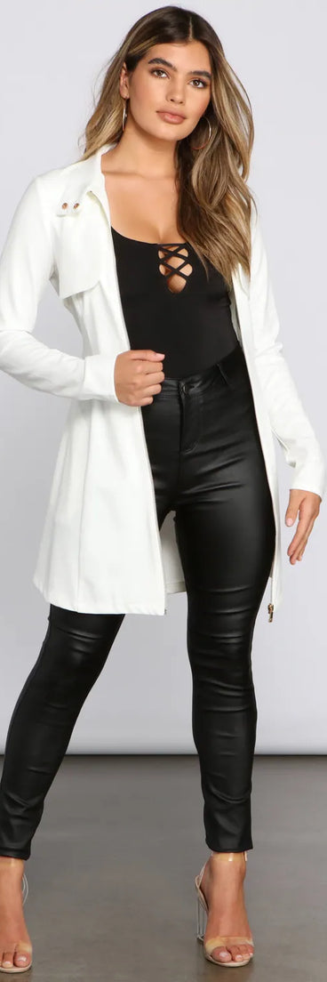 Majorly Chic Belted Trench Dress