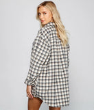 Preppy And Cute Long Plaid Shacket