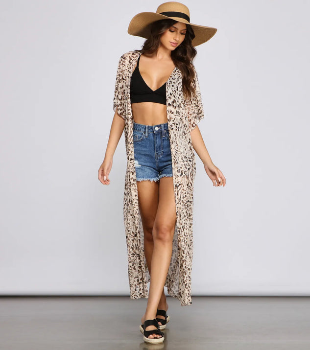 Fab And Fierce Leopard Print Kimono