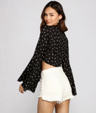 Ring Around The Florals Tie Front Top