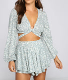 Floral Desire Tie-Front Crop Top