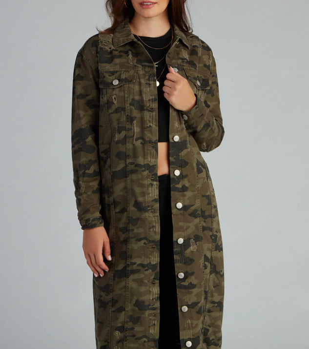 Step Up Camo Long Line Jacket