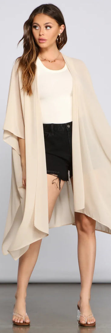 Essential Oversized Chiffon Kimono