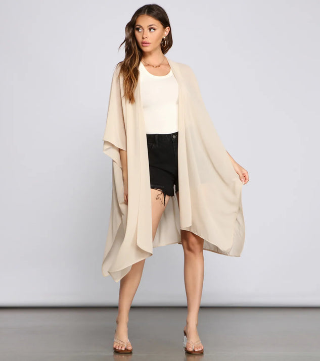 Essential Oversized Chiffon Kimono