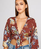 Sprung On Style Floral Tie Front Top