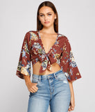 Sprung On Style Floral Tie Front Top