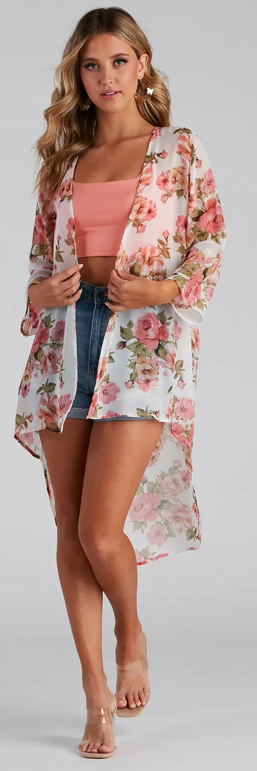 Floral Muse Chiffon Kimono