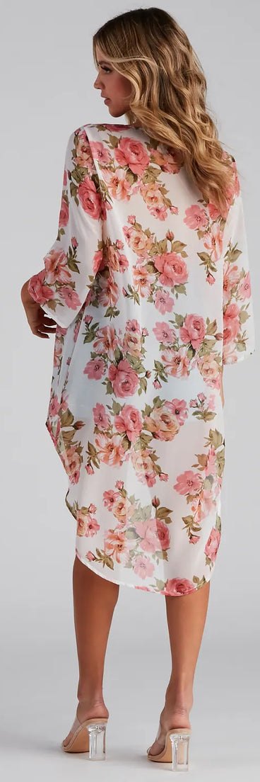 Floral Muse Chiffon Kimono