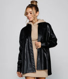 Essential Faux Leather Long Shacket