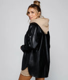 Essential Faux Leather Long Shacket