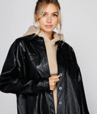 Essential Faux Leather Long Shacket