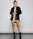 Essential Faux Leather Long Shacket