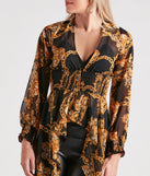 Bold Babe Status Chain Print Chiffon Duster