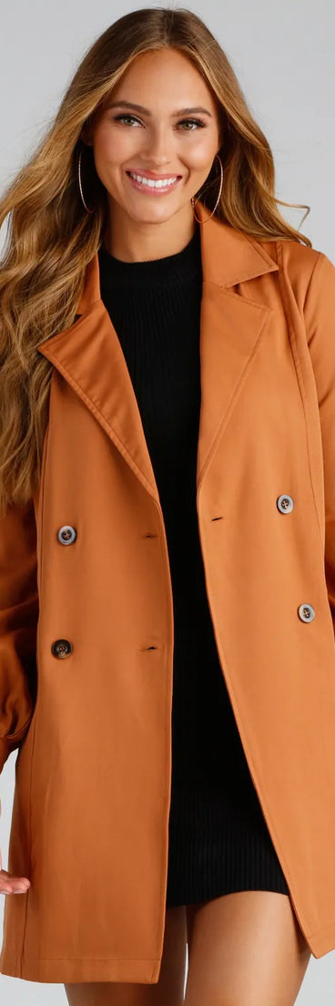 Cinched And Chic Belted Trench Coat