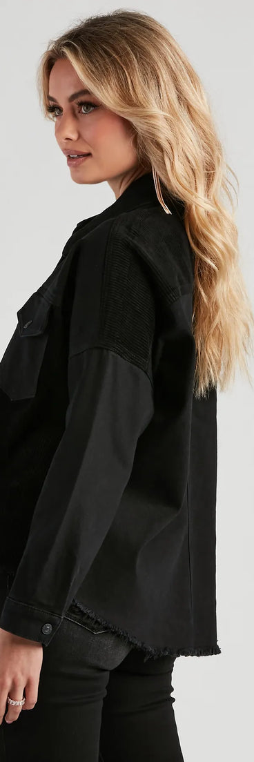 Chill Vibes Denim And Corduroy Jacket