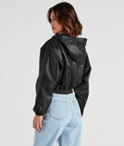 Major Edge Faux Leather Hoodie