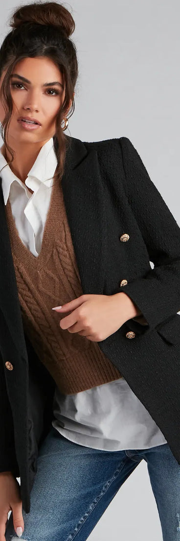 Posh Moment Tweed Blazer
