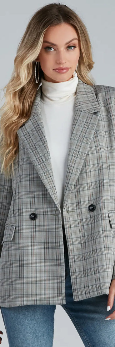 Perfect Plaid Oversized Blazer