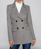 So Professional Plaid Longline Blazer