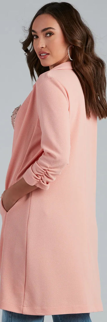 Pretty And Polished Long Line Blazer