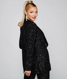 Showtime Chic Sequin Long Blazer