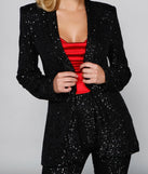 Showtime Chic Sequin Long Blazer