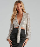 Step Up The Glam Sequin Crop Top