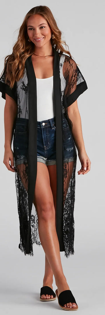 Live In Lace Kimono Duster