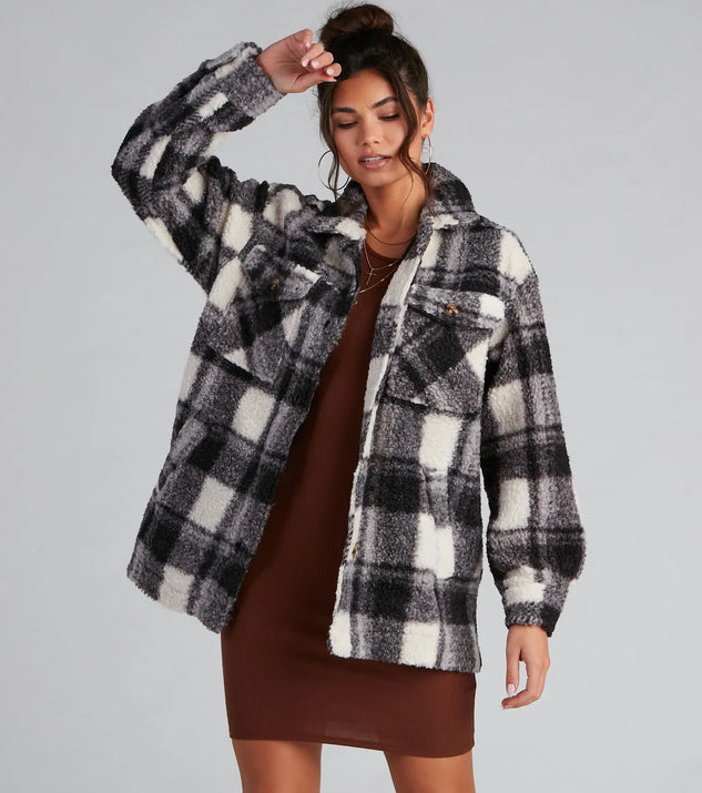 Cozy Layers Plaid Sherpa Shacket