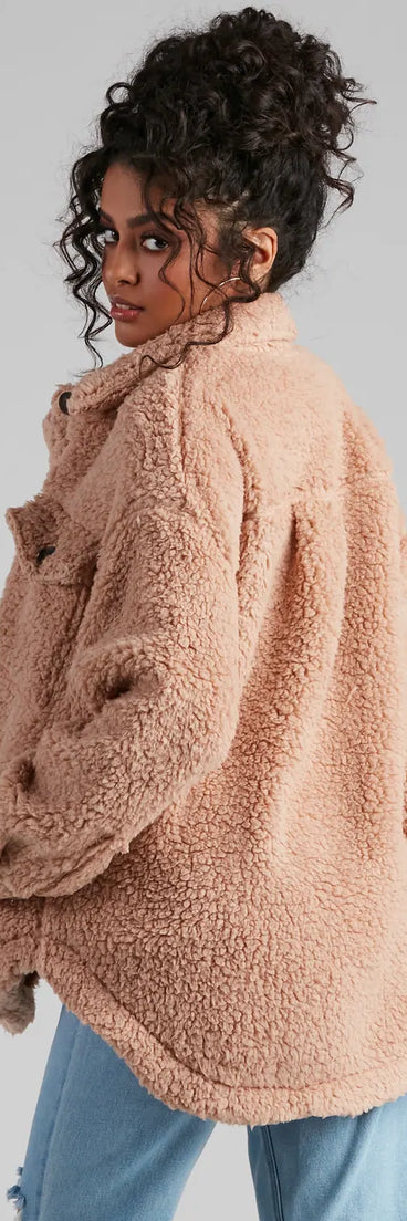 All About Knit Sherpa Shacket