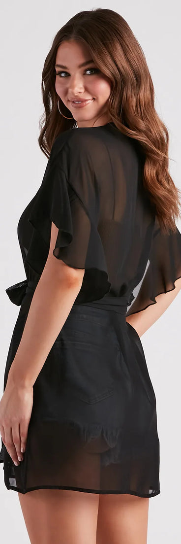 Layer On The Style Sheer Chiffon Kimono