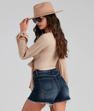 Uptown Babe Crinkle Tie-Front Top
