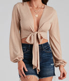 Uptown Babe Crinkle Tie-Front Top