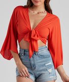Boho Bell Tie-Front Top