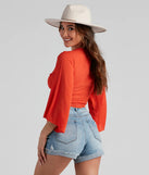 Boho Bell Tie-Front Top