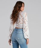 Vintage Glam Burnout Tie Front Top