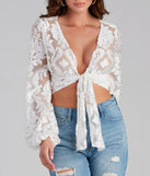 Vintage Glam Burnout Tie Front Top