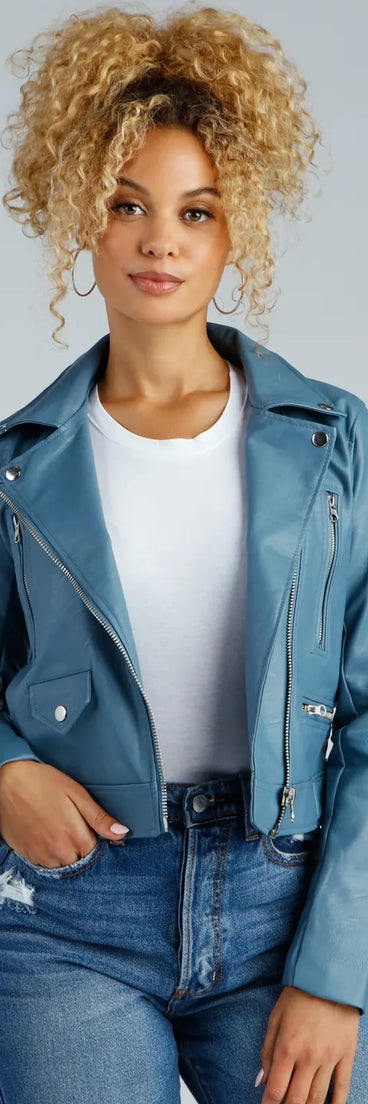 Major Edge Faux Leather Moto Jacket