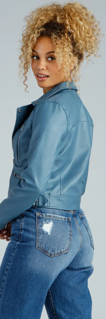 Major Edge Faux Leather Moto Jacket