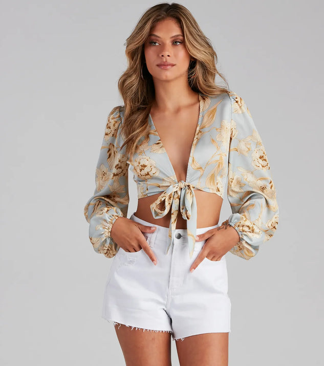 Golden Girl Satin Tie-Front Top