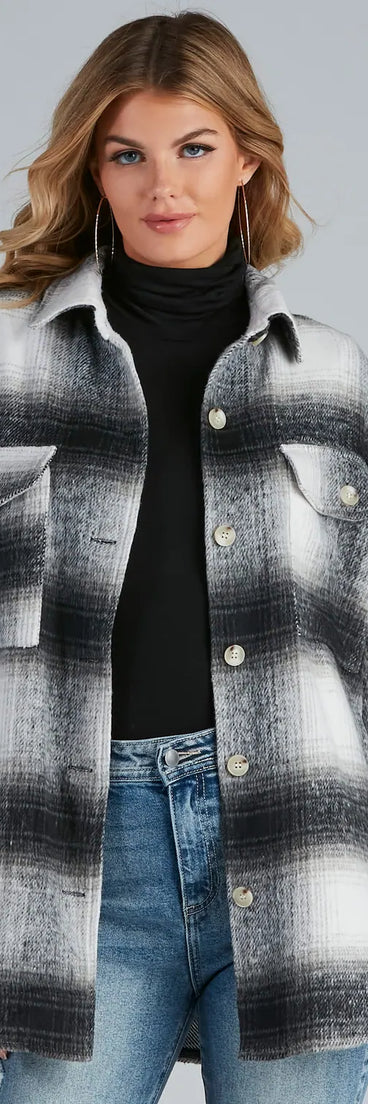 Basic Mood Oversized Plaid Shacket